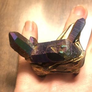 ADINA MILLS Titanium Quartz Ring - Size 5 - has crack - $50
